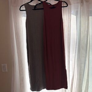 SHEIN Mauve & Gray Sleeveless Maxi Dresses sz M (Bundle)